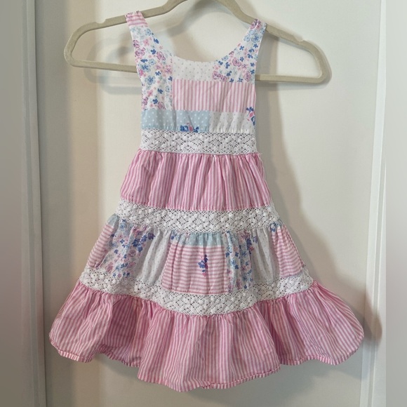 Tommy Bahama girls size 5 patchwork tiered cotton dress - Picture 2 of 7